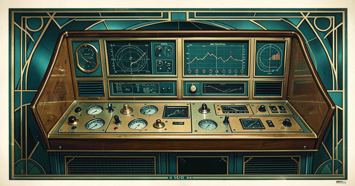 Art-déco-Konsole als Sinnbild für die unabhängige Fjord Markets Trading-Plattform Review